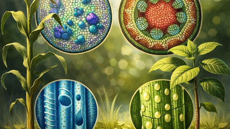 Análise Microscópica dos Tecidos Condutores em Plantas Monocotiledôneas e Dicotiledôneas
