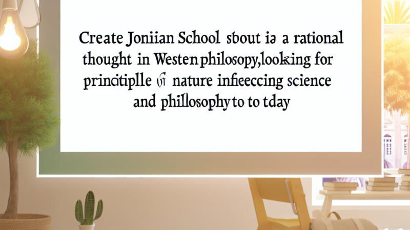 Escola Jónica: Origem e Impacto do Pensamento Filosófico Ocidental