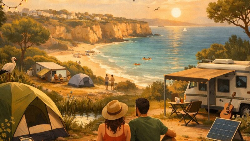 Melhores parques de campismo próximos a Armação de Pêra no Algarve